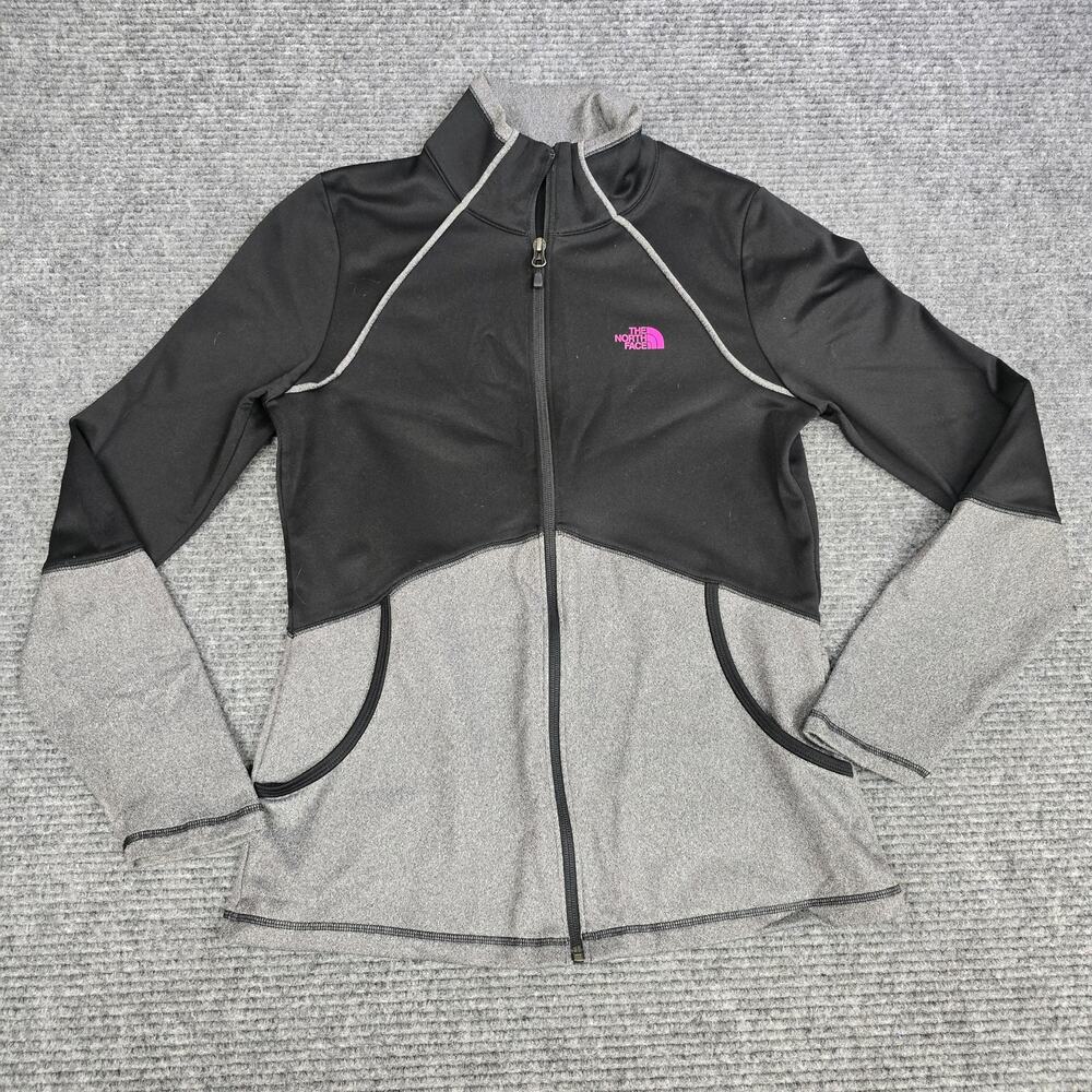 The North Face Cinder 100 Fleece Jacket Womens M Black Gray Pink Full Zip